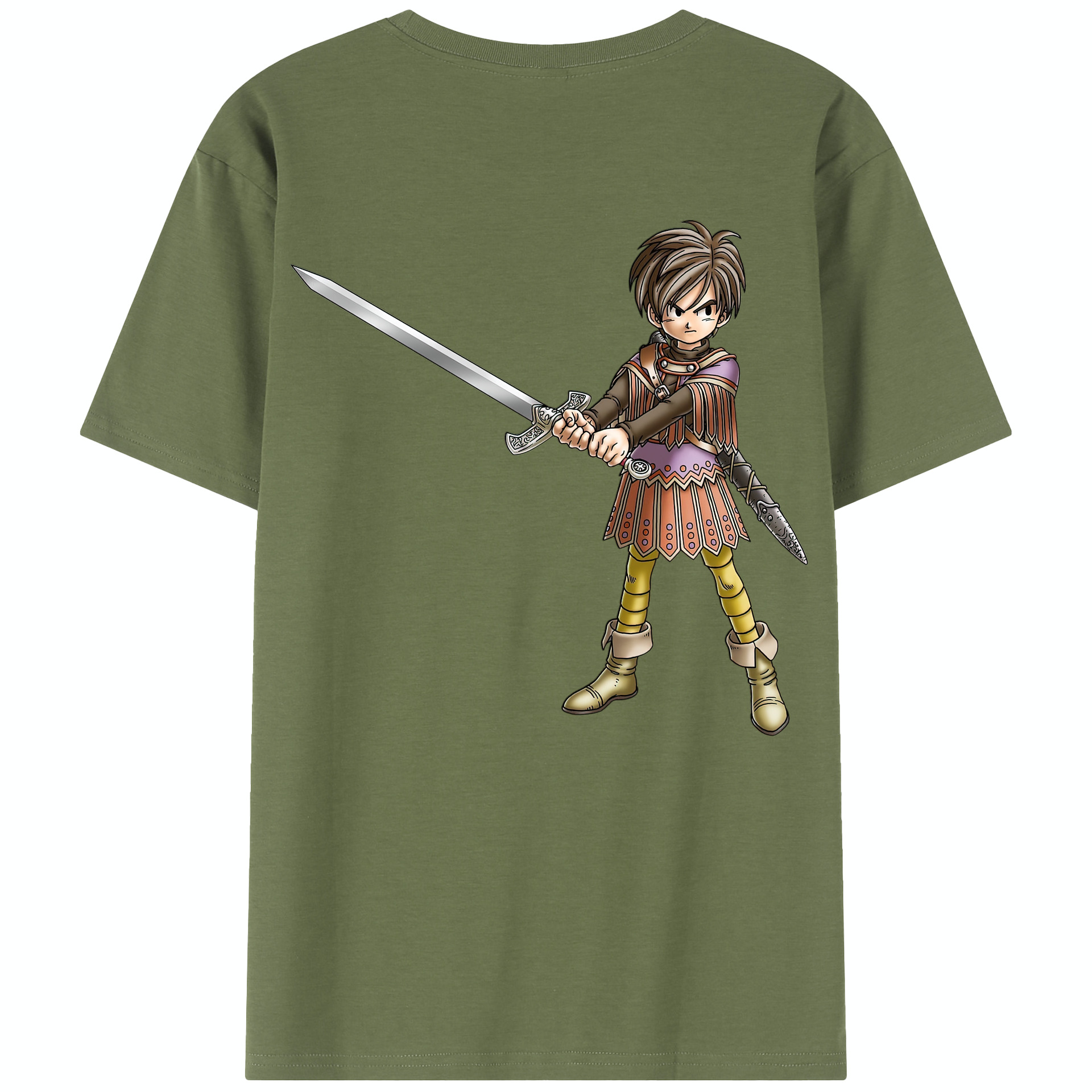 （画像用） ドラゴンクエスト Doragon Kuesuto Dragon Quest 綿100％半袖Tシャツ（背面プリント）